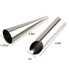 Cream Horn Mold 36-Piece Round Tube and Cone Horn Bun Mold With Cream Pipe Nozzle and Cleaning Brush