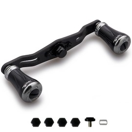 HEIGHTEN 3.3/3.7 inches (85/95 mm) Reel Handle, 1.5K Carbon Fabric, Carbon Fabric, Shimano Daiwa (DAIWA) Abu (Abu) Universal Bait Reel Pillar Series (Black & Gunmetal, V2.0-95mm) (999)