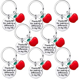 8PCs Teacher Keychain Thank You Gifts for Teacher Appreciation Gifts Graduation Gifts Teachers Day Teacher Birthday Gifts (making a difference)