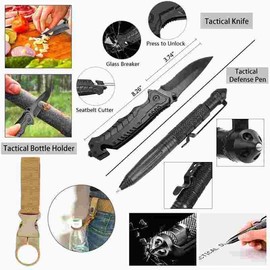 Aleevii 13 in 1 Survival Kit - Professionelles Outdoor Notfall Ausrüstungsset mit Survival Messer, Taschenlampe, Kompass für Camping/Bushcraft/Wandern/Jagden/Outdoor Abenteuer.