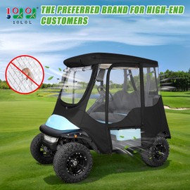 10L0L Golf Cart Enclosure for 2-Seat Club Car Precedent,Latest Upgrade Mosquito-Proof Nanofiber Mesh 600D Waterproof Golf Cart Rain Cover Driving Enclosure with Security Side Mirror Openings