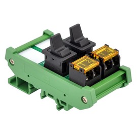 HCDC DIN Rail Mount Paddle Rocker Switch Module, 10Amp 250VAC / 50VDC (2 Channel, Green, ON-OFF)