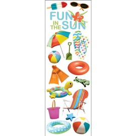 Paper House Productions RUBGL-16 Small Glitter Rub-On, Fun In The Sun