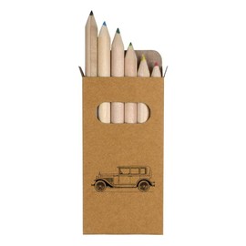 Azeeda 6 x 'Vintage Car Side View' Short 85mm Pencils/Coloured Pencil Set (PE00067900)
