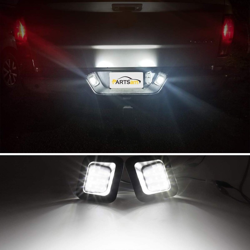 Partsam Full Led License Plate Lights Lamp Assembly Smoke Black
