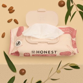 The Honest Company Nourish and Cleanse Naturally Scented Wipes Cleansing Multi-Tasking 99% Water Plant Based Hypoallergenic Sweet Almond 240 Count
