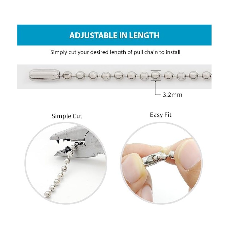 Extensión de cadena con abalorio con conector para cadena de