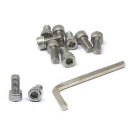 iexcell 10 Pcs M10 x 20mm Thread Pitch 1.5 mm Stainless Steel 304 Hex Socket Head Cap Screws Bolts Kit