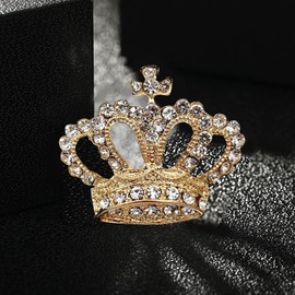Crown Brooch, Crown Crystal Brooch, Women's Gold Brooch, Wedding Party Brooch Pin Mother's Day, Gift for Woman, Metal