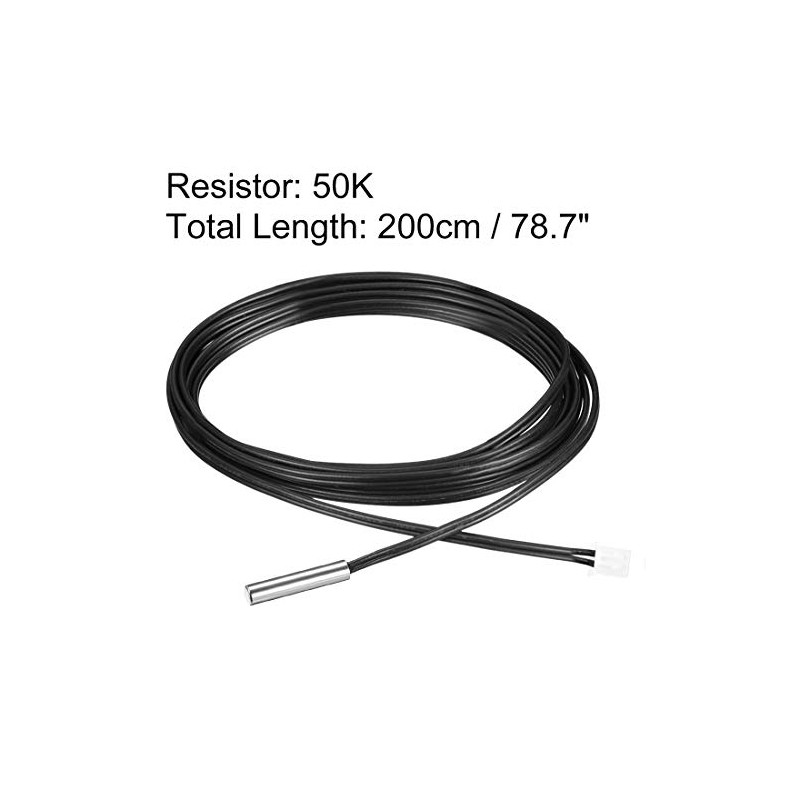 sourcing map 50K NTC Thermistor Probe 78.7 Inch Stainless Steel