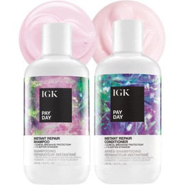 IGK Set De Champú Y Acondicionador Pay Day Instant Repair Reparador De Enlaces Y Daños Vegano Y Libre De Crueldad Animal