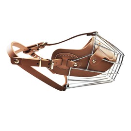 AiliStar Dog Muzzles Wire Basket Muzzles for Dogs Metal Dog Muzzles for Biting Barking Chewing Pet Muzzles for Dogs Brown 3#