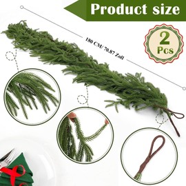 Christmas Garland 1.8 m Artificial Norfolk Pine Garland Christmas Made of PVC Christmas Decoration for Indoor Fireplace Stairs Wall Door Outdoor Balcony