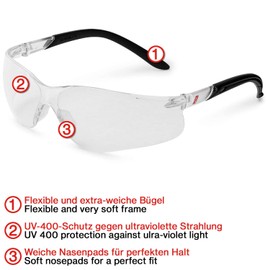 Nitras 9010 Laboratory Work Glasses - EN 166 & UV-400 Protection - Clear