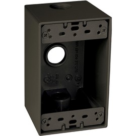 TayMac SD350Z Weatherproof Box, 1-Gang, (3) 1/2-Inch Outlets, Deep, Bronze