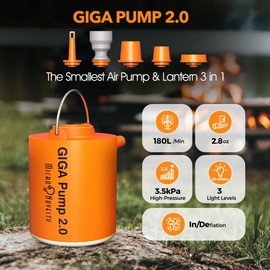 GIGA PUMP Portable Air Pump for Inflatables, Ultra-Light 2.8oz Rechargeable Mini Air Mattress Pump with Camping Light, Inflate Deflate for Air Mattress,Pool Floats, Vacuum Storage Bags