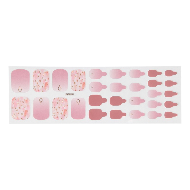 ZINIPIN FA00281 Foot Nail Sticker Watercolor Style Rose Pink