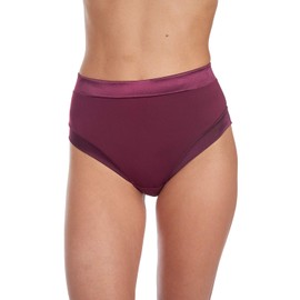 CATHERINE MALANDRINO Women's 6-Pack Micro and Shine High Waist Brief Underwear Panties, Multiple, Large