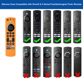 TOKERSE Silicone Remote Case for Fire TV Stick 4K Max 2nd Gen/Toshiba/Insignia/Pioneer/Omni Series Fire TV Alexa Voice Remote Enhanced, Anti-Slip Protective Cover Sleeve with Lanyard - Orange