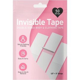 50-Strips Double-Sided Tape for Fashion, Tape for Clothes, Fabric Tape for Women Clothing and Body, All Day Strength Tape Adhesive, Invisible and Clear Tape for