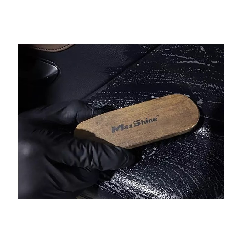 Maxshine Cepillo Sintético Mango Madera Para Asientos D Piel