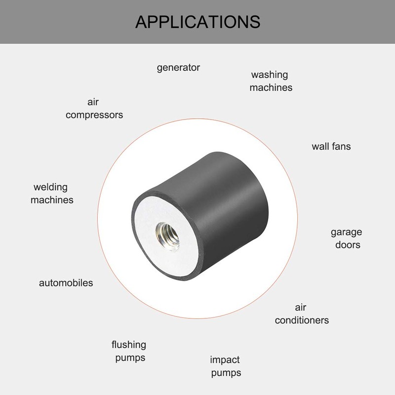 sourcing map 15 x 15mm M4 Thread Female Rubber Mounts,Vibration