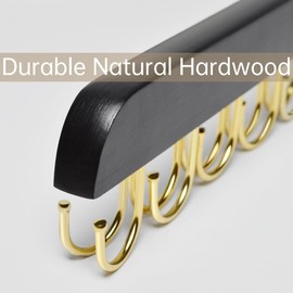 Bra Hanger for Closet Organizers and Storage | Space Saving Wooden Hanger | 20 Steel Hooks for Tank Tops, Camis, Hats, Lingeries, Belts, Ties, Scarfs Holder| 360° Rotating Non-Slip (1, 2 Pack Black)