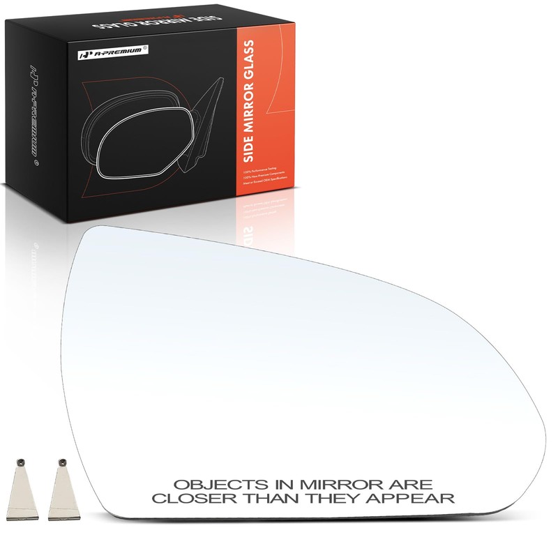 A-Premium Right Passenger Side Non-Heated Mirror Glass with Backing Plate