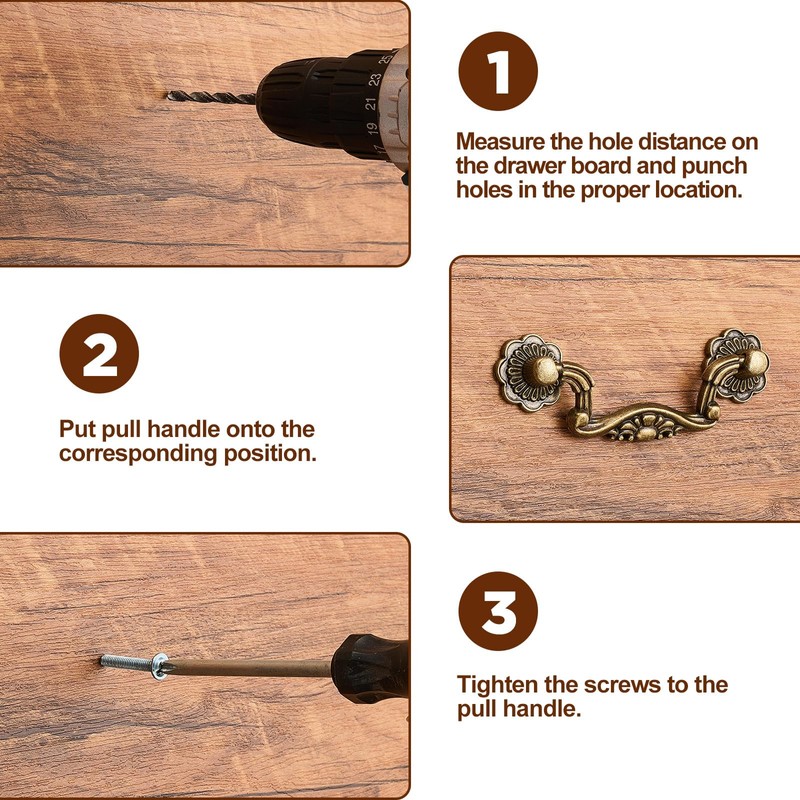 Otoolling 12 Pcs 3 Inch Drawer Bail Handle Drop Pulls