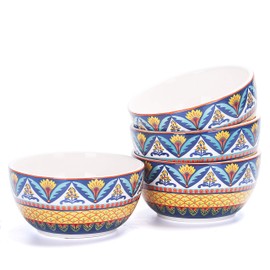 Bico Havana 26oz Ceramic Soup Bowls Set of 4, for Pasta, Salad, Cereal, Soup & Microwave & Dishwasher Safe