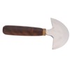 Leather Round Head Knife Walnut Wooden Handle Large Double Sided
