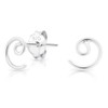 DTPsilver® Small Sterling Silver Spiral Stud Earrings Minimalist Size 5x6mm,