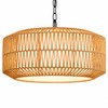 Lovefindahome Large Handwoven Rattan Pendant Light, Boho Wicker Chandelier for