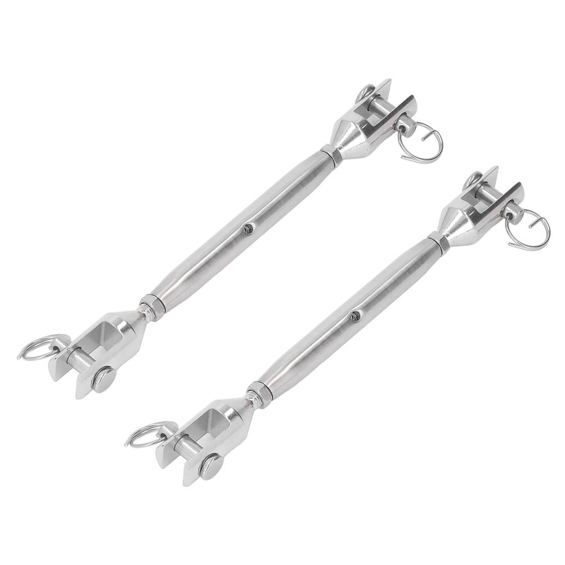 2PCS M8 Thread Stainless Steel Turnbuckle Wire Rope Tensioner Marine