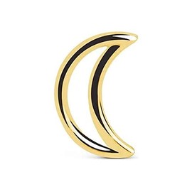 SINGULARU - Loose Mini Moon Shape Gold Earrings - Earring in 925 Sterling Silver with 18 Carat Gold Plating - Stud Earrings - Loose Earring - Women's Jewellery, Yellow Gold, No Gemstone
