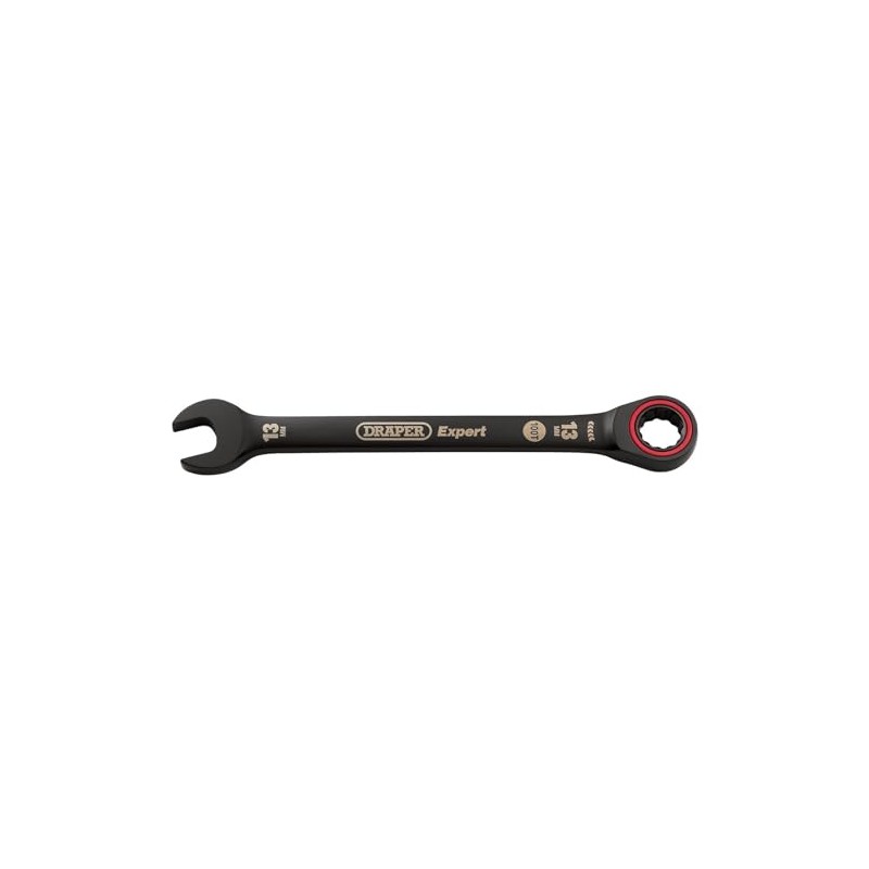 Draper 03884 Expert HI-TORQ Metric Ratchet Combination Spanner, 13mm, Black