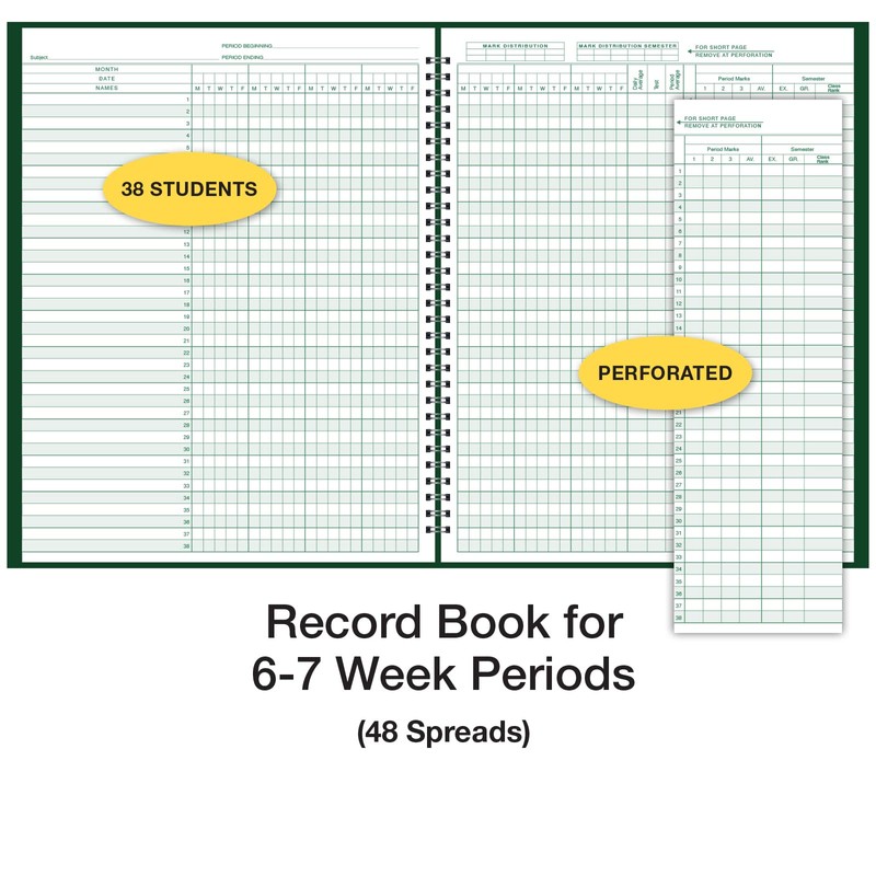 Ward 38 Name Class Record Book (6-7 Week Periods)