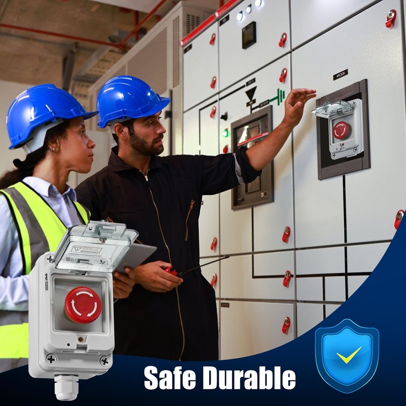 IP67 Button Switch Outdoor Waterproof Box Red Button Emergency Stop