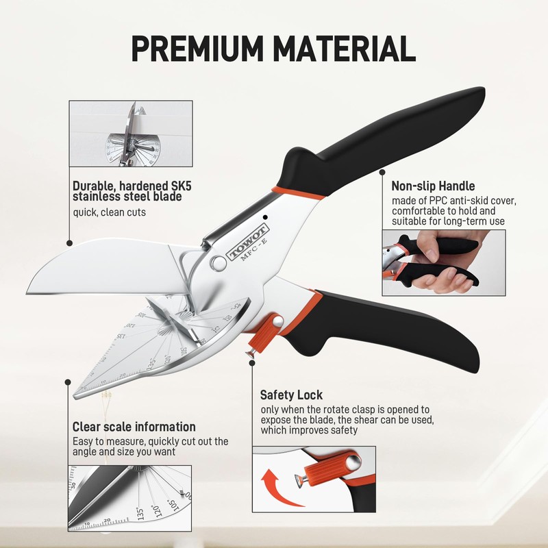 TOWOT Angle Miter Shears Cutter, Angular Trim Cutter of Molding,