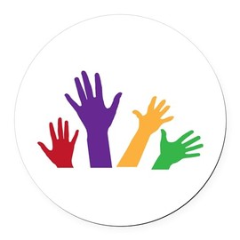 CafePress Raised Hands 5.5" Round Car Magnet Magnetic Bumper Display