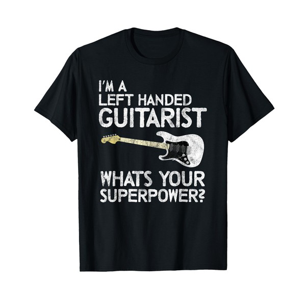 Left Handed Guitarist Lefty Guitar Player Retro Shredder T-Shirt