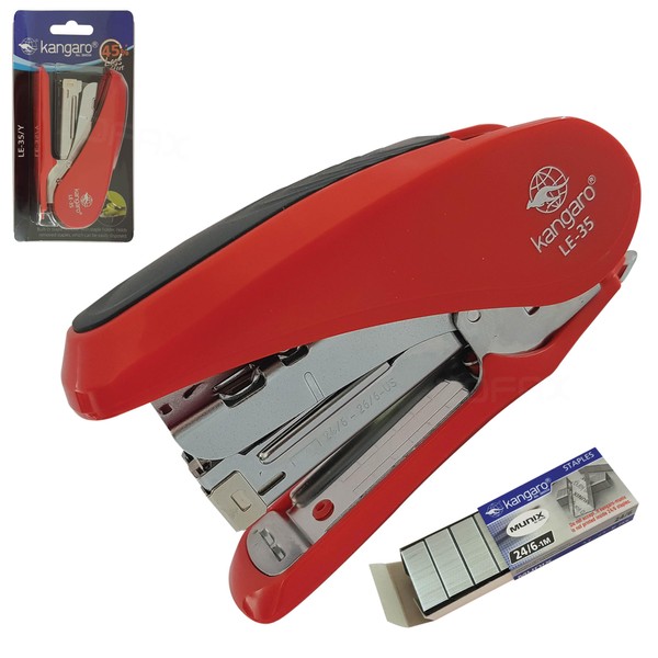 ZLE35Y Desk Stapler with Built-in Staple Remover, RED Body +