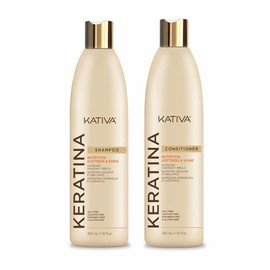 2 Pack KATIVA Keratina Shampoo 355 ML + KATIVA Keratin Acondicionador 355 ML