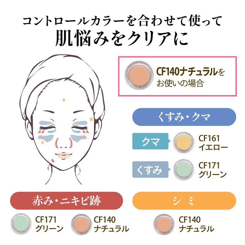 Concealer Cover Face CF140 Natural (Partial Base Makeup, Made in