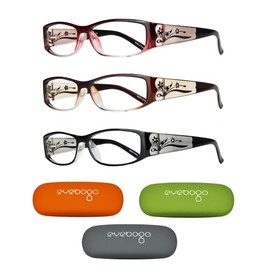 EYEBOGO Kaylee Stylish Reading Glasses for Women, Readers for Women, Womens Reading Glasses (3-Pack Premium, 2.25)