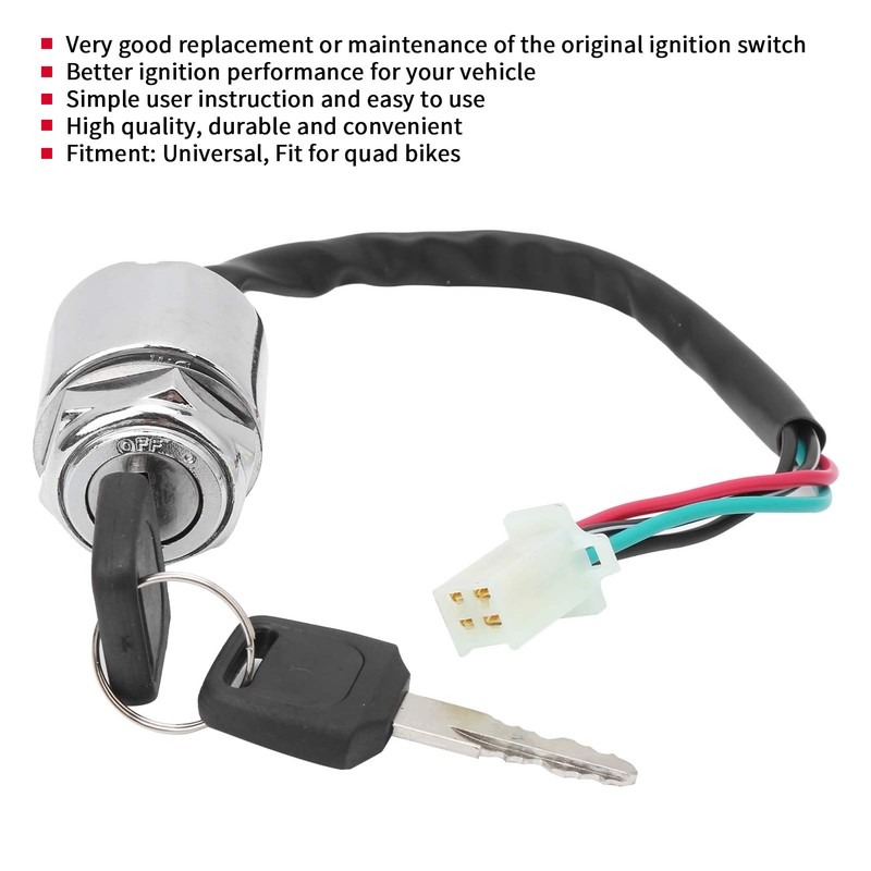 Motorcycle Electric Bike Ignition Switch Set with Universal Key Replacement
