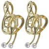 NOLITOY 2pcs Music Note Hair Claw, Golden Metal Hair Clips