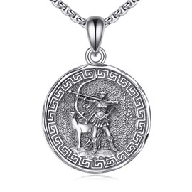 YFN Artemis Necklace Sterling Silver Religious Protector Pendant Greek God Jewellery Gifts for Women Men