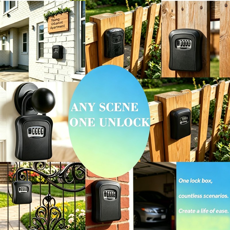 Key Box with Code, Waterproof Dustproof Combination Lock, Corrosion Resistant,