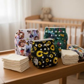 3 Pañales Reutilizables Y Ajustables  6 Insertos 1 Wetbag                                                                                             